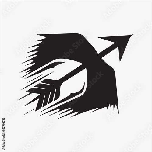 Arrow And Bow vector silhouette illustration
