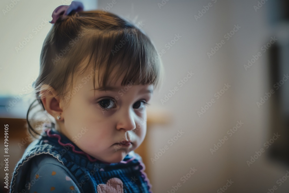 Tearful toddler with a heartbroken look, ideal for content about child development and parental guidance Tearful toddler with a heartbroken look, ideal for content about child development and parental guidance