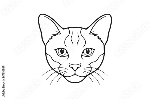 Cat head vector silhouette illustration 