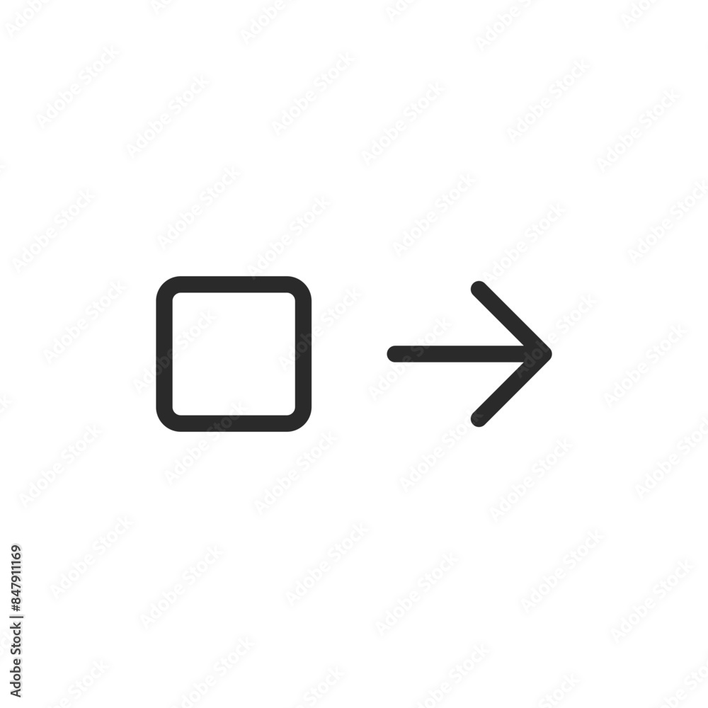 Move right, linear style icon. Arrow pointing right from a square. Editable stroke width Move right, linear style icon. Arrow pointing right from a square. Editable stroke width