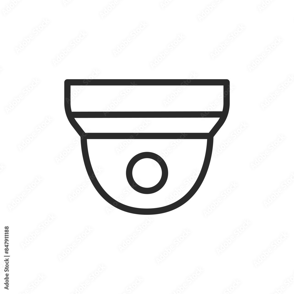 Surveillance camera, linear style icon. Editable stroke width Surveillance camera, linear style icon. Editable stroke width