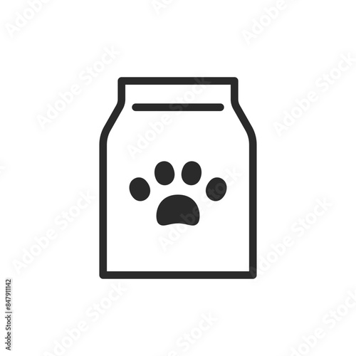 Pet food, linear style icon. Editable stroke width