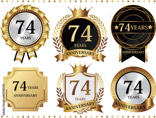 高級感のある74周年記念のエンブレムセット