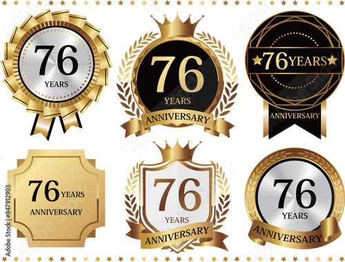 高級感のある76周年記念のエンブレムセット