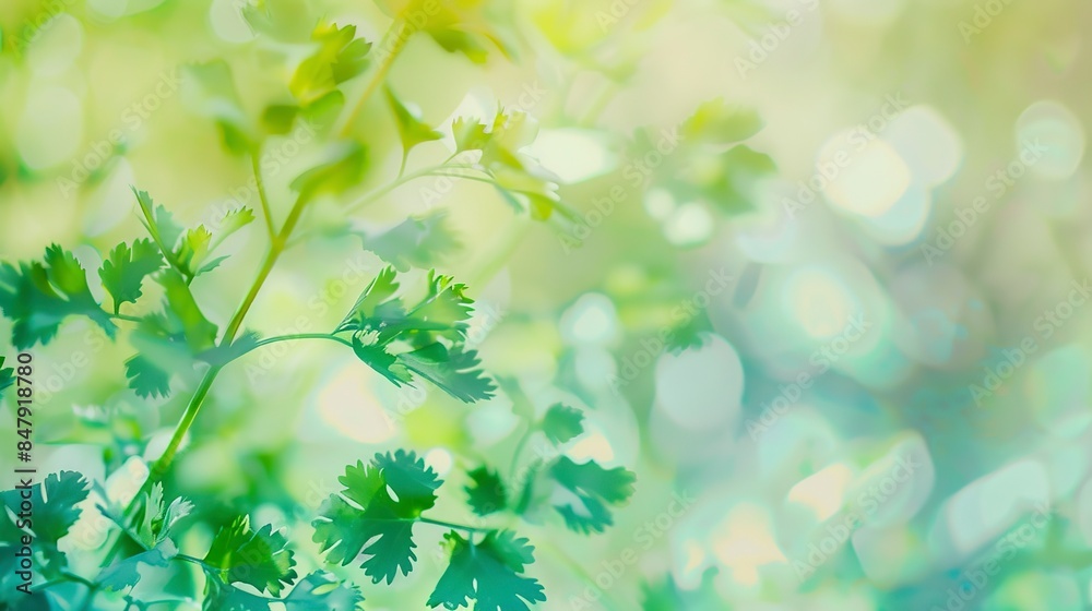 Macro shot of fresh cilantro leaves, delicate fronds and vibrant green color, soft light, detailed and aromatic. Macro shot of fresh cilantro leaves, delicate fronds and vibrant green color, soft light, detailed and aromatic.