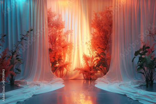 Maternity backdrop, wedding backdrop, photography background with delicate flowers