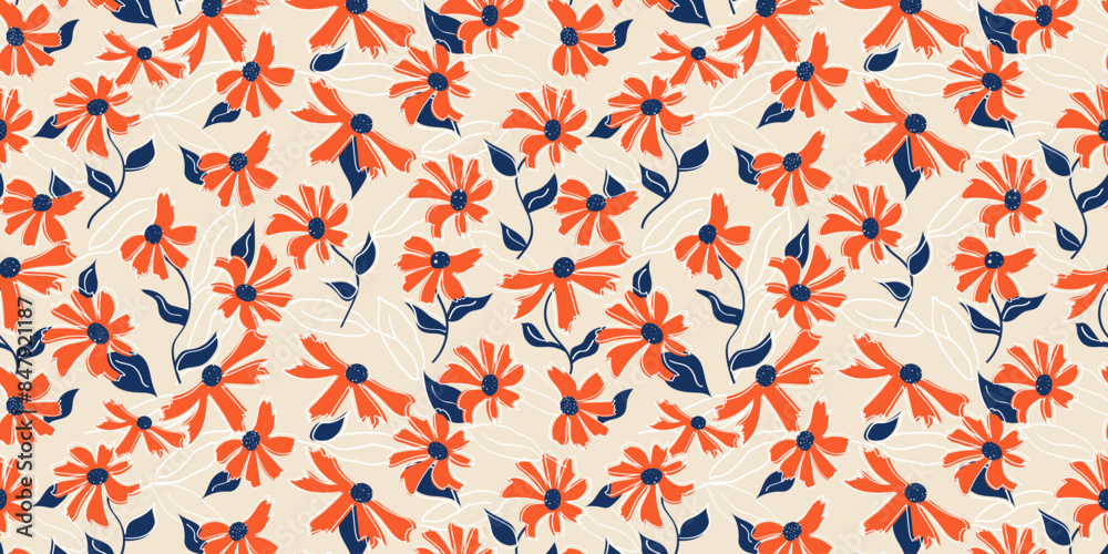 Seamless template with hand drawn exotic flowers. Floral template for banner, wrapping paper, cover, fabric,home decor, abstract backgrounds. Seamless template with hand drawn exotic flowers. Floral template for banner, wrapping paper, cover, fabric,home decor, abstract backgrounds.