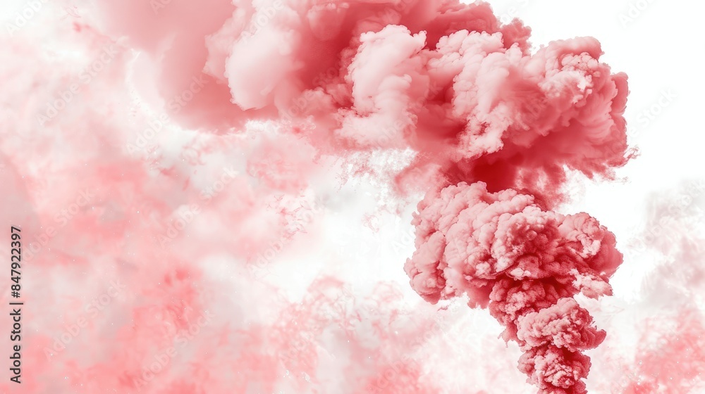 Fototapeta premium Pink Smoke Rising on Pink Background