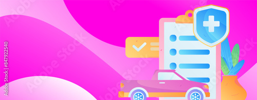 Buy insurance for car flat character vector concept operation illustration
