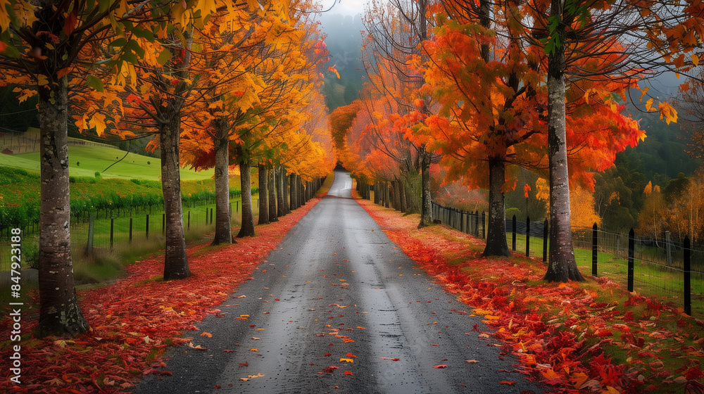 Naklejka premium autumn in the park