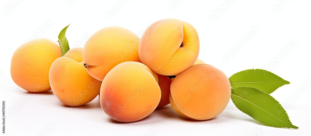 apricot isolated on white background. Creative banner. Copyspace image apricot isolated on white background. Creative banner. Copyspace image