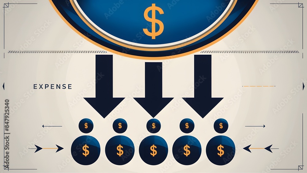 Obraz premium The word 'EXPENSE' is written below the graphic, providing a label for the depicted concept.