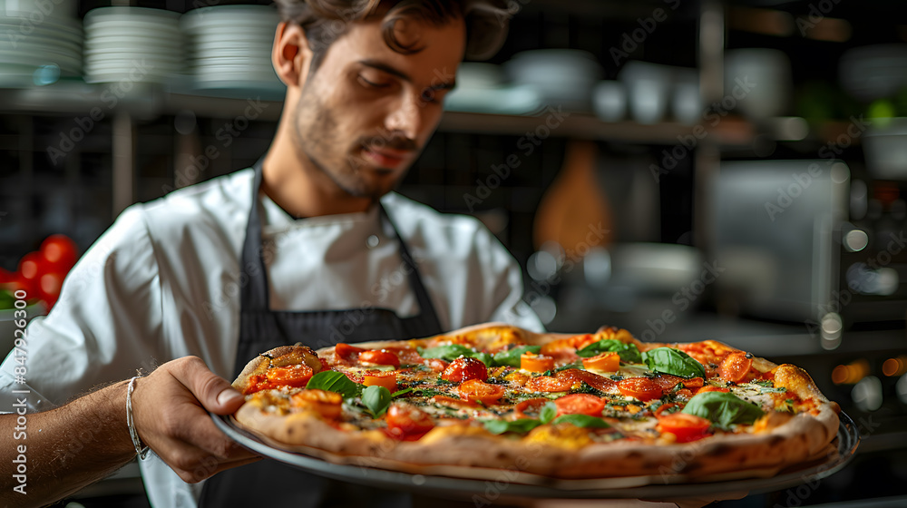man holding pizza man holding pizza