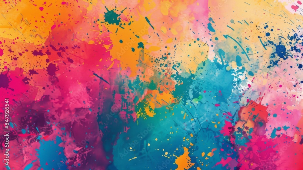 An abstract background with splattered paint effects in various vibrant colors. An abstract background with splattered paint effects in various vibrant colors.
