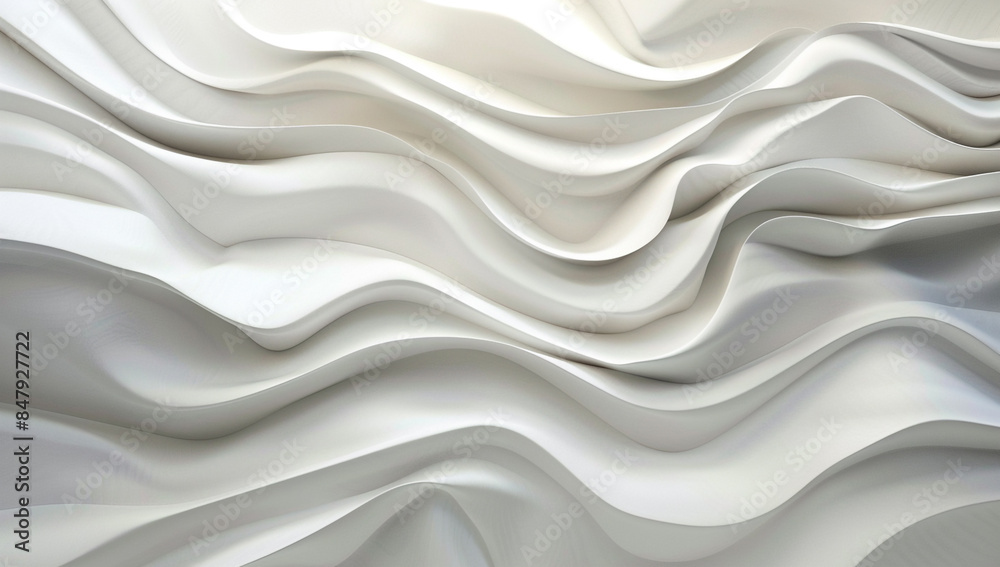 Obraz premium Modern abstract white background with elegant lines and waves for a minimalist style.