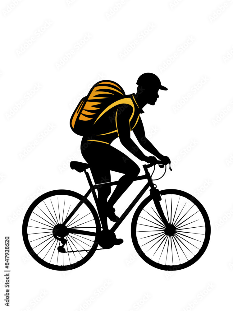 Obraz premium Vector t-shirt design black silhouette hiking bike vintage retro sunshine isolated on white background conceptual art vibrant painting illustration