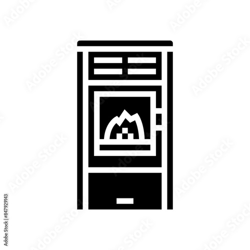 stove wood pellets glyph icon vector. stove wood pellets sign. isolated symbol illustration