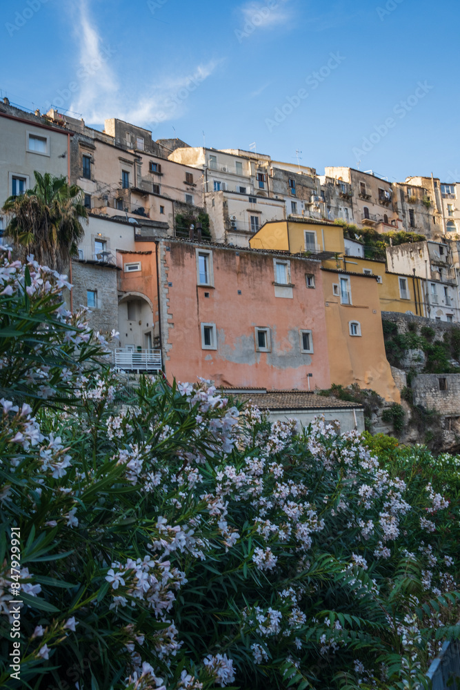 Obraz premium Ragusa Ibla old italian Sicilian ancient medieval little town at sunset sicily Italy 