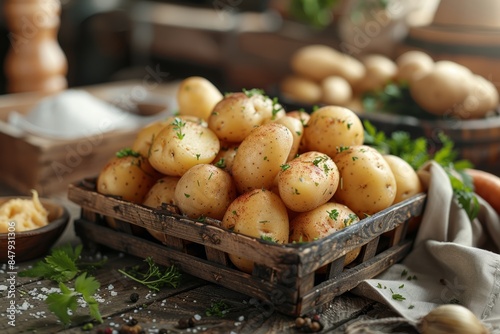 potatoes in a basket