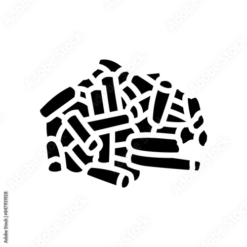 fuel wood pellets glyph icon vector. fuel wood pellets sign. isolated symbol illustration