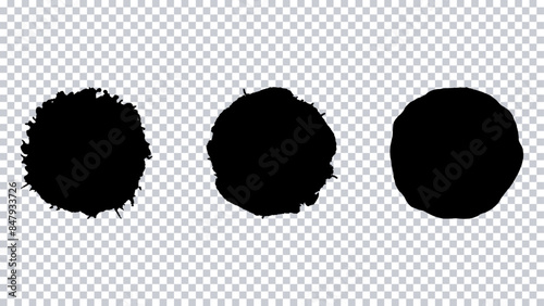 Brush circles rounded shape. Collection of brushes on a transparent background for your design.