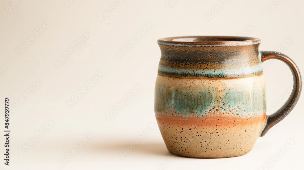Elegant ceramic mug with earthy tones and rustic glaze Elegant ceramic mug with earthy tones and rustic glaze