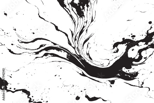 Wallpaper Mural Black and White Marble Texture: Abstract Watercolor Marbling Illustration in Monochrome Torontodigital.ca