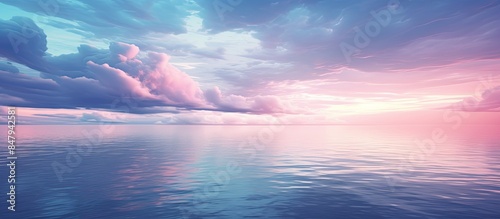 Beautiful sky twilight times and reflections on the sea. Creative banner. Copyspace image