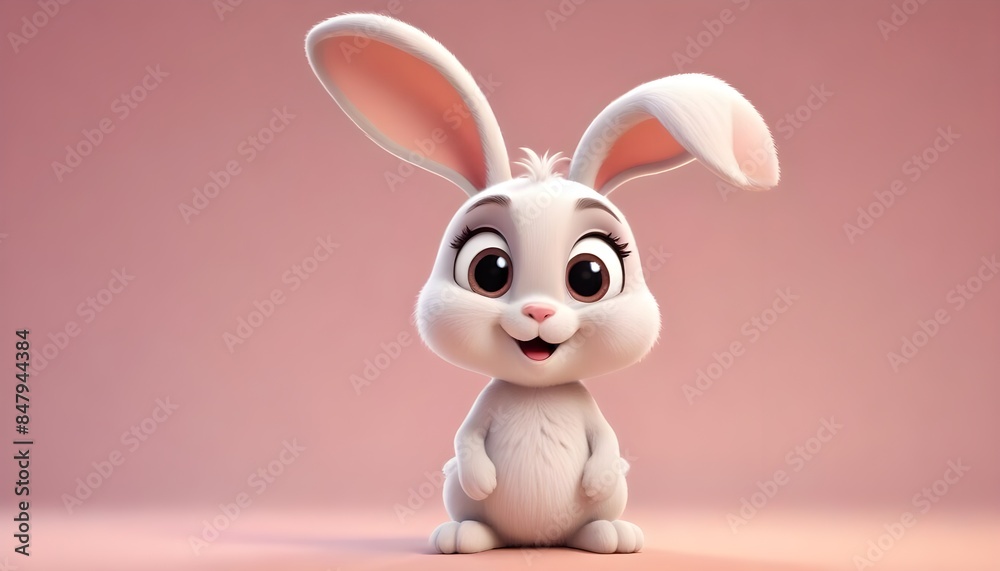 easter bunny rabbit isolated on pink backround, banner poster header design easter bunny rabbit isolated on pink backround, banner poster header design