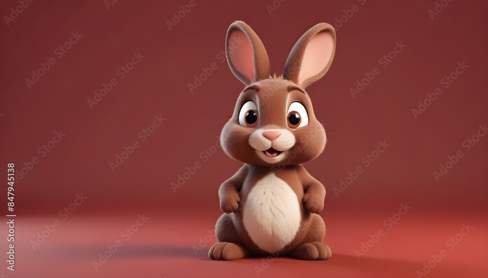Fototapeta premium easter bunny rabbit isolated on red backround, banner poster header design
