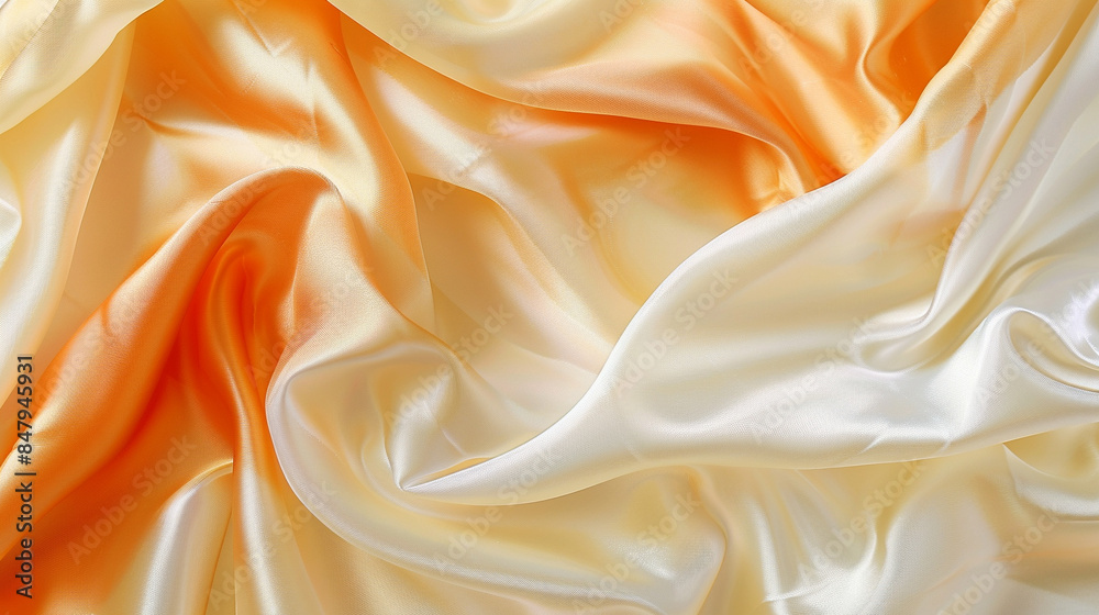 Fototapeta premium Orange and Cream silk background