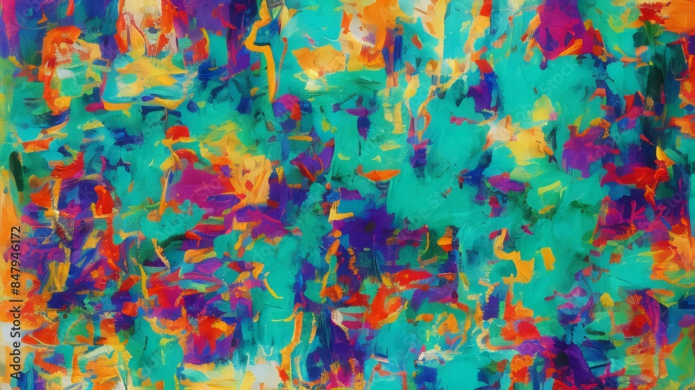 Fototapeta premium Colorful Abstract Expressionist Painting with Bold Brushstrokes and Energy