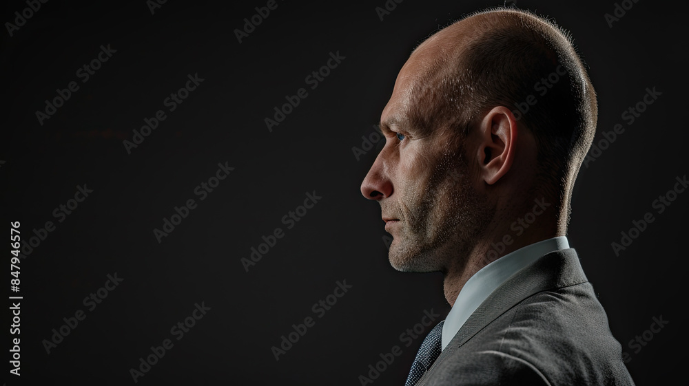 Portrait, ein Geschäftsmann auf dunklem Hintergrund. Portrait, ein Geschäftsmann auf dunklem Hintergrund.