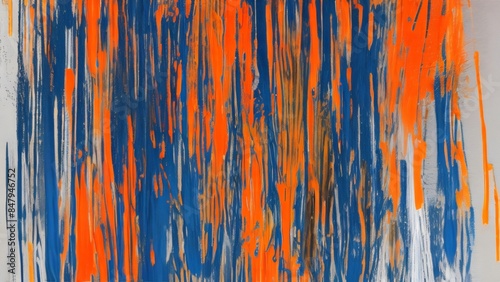 Abstract Blue and Orange Painting with Modern Feel