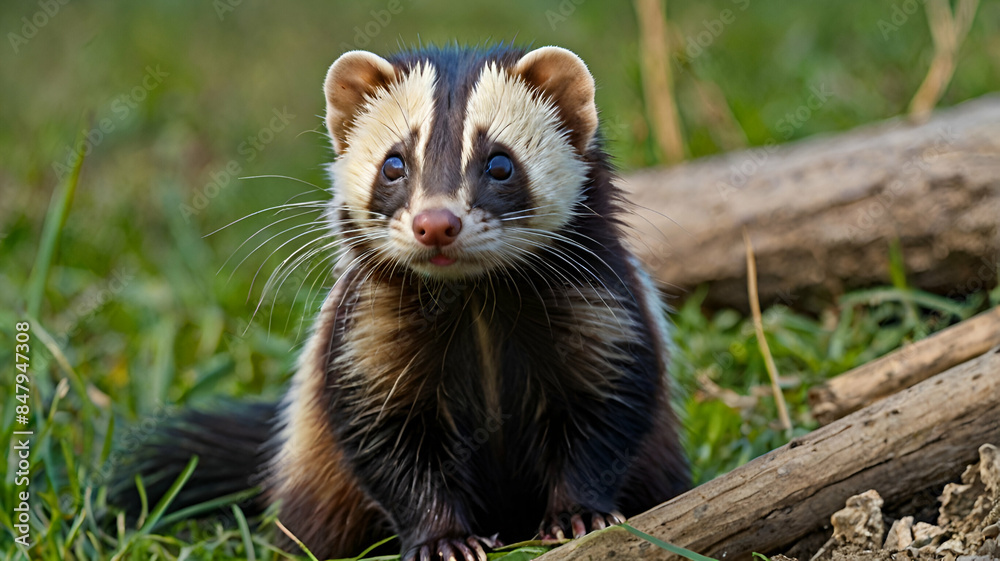The stripped polecat closeup photo Skunks are mammals in the family Mephitidae. They are known for their ability to spray a liquid with a strong,landscape forest green grass background GENERATE AI,
The stripped polecat closeup photo Skunks are mammals in the family Mephitidae. They are known for their ability to spray a liquid with a strong,landscape forest green grass background GENERATE AI,