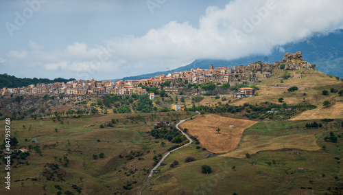 Petralia town in the madonie national park in Sicily mountain  photo