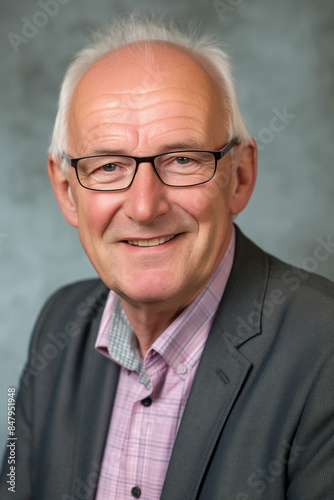 Portrait of a Smiling Senior Man with Glasses