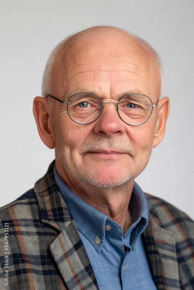 Portrait of a Senior Man with Round Glasses Portrait of a Senior Man with Round Glasses