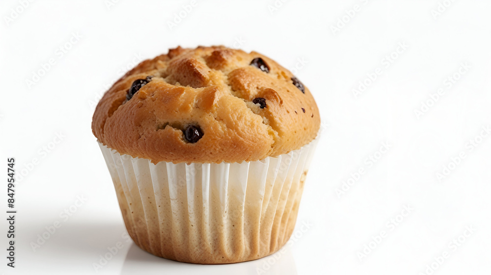 Tasty cranberry muffin isolated on a white background Ai generative. Tasty cranberry muffin isolated on a white background Ai generative.