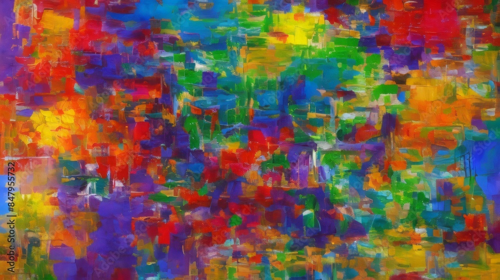 Fototapeta premium Vibrant Abstract Painting with Energetic Brushstrokes