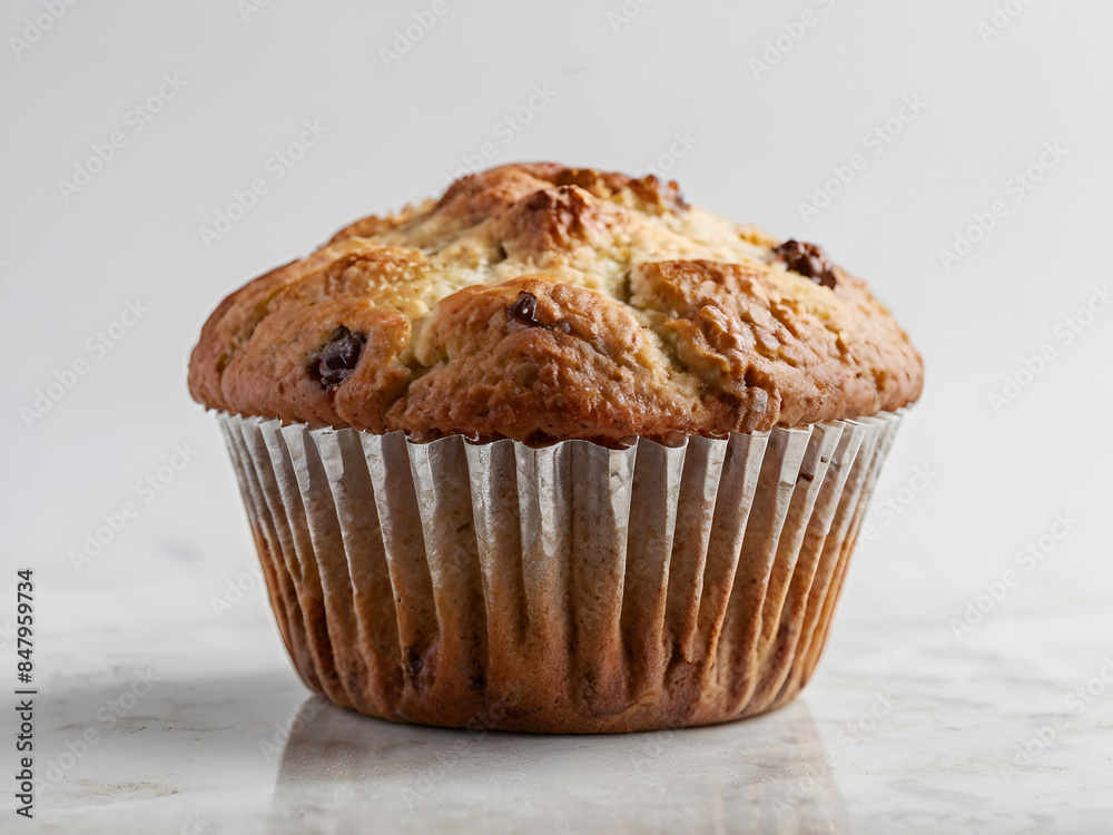 Tasty cranberry muffin isolated on a white background Ai generative. Tasty cranberry muffin isolated on a white background Ai generative.