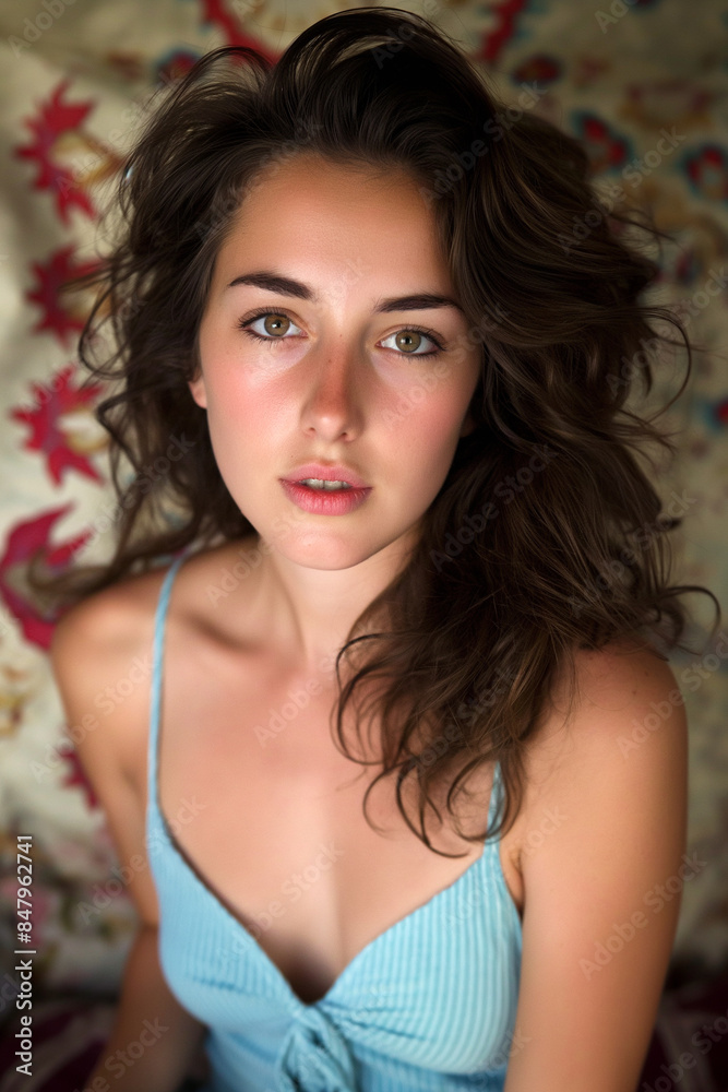Portrait of a Young Woman with Curly Hair Portrait of a Young Woman with Curly Hair