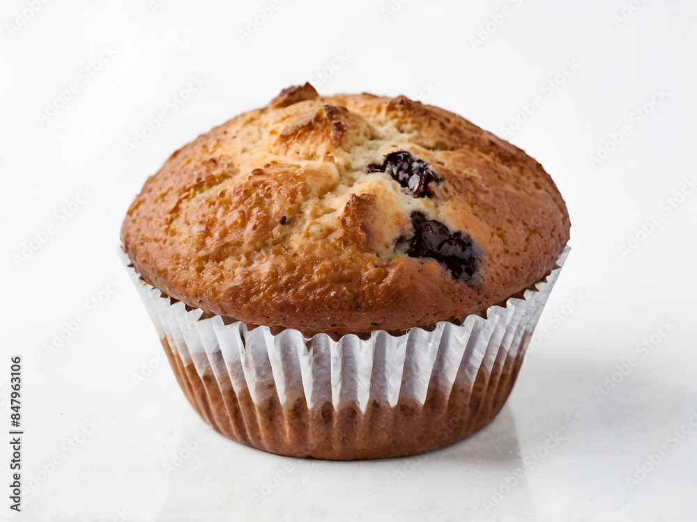 Tasty cranberry muffin isolated on a white background Ai generative. Tasty cranberry muffin isolated on a white background Ai generative.