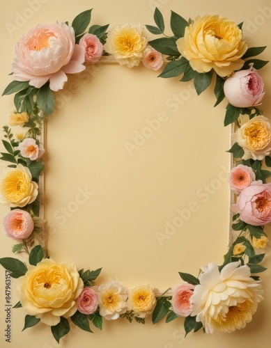 frame with roses