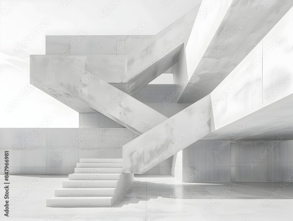 Fototapeta premium Stark and Striking Concrete Architecture Showcasing Minimalist Elegance