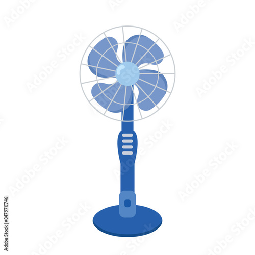Cooling Fan, room ventilator - vector flat object isolated on white.