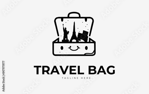 travel bag vector logo design