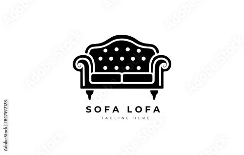sofa vector logo design concept