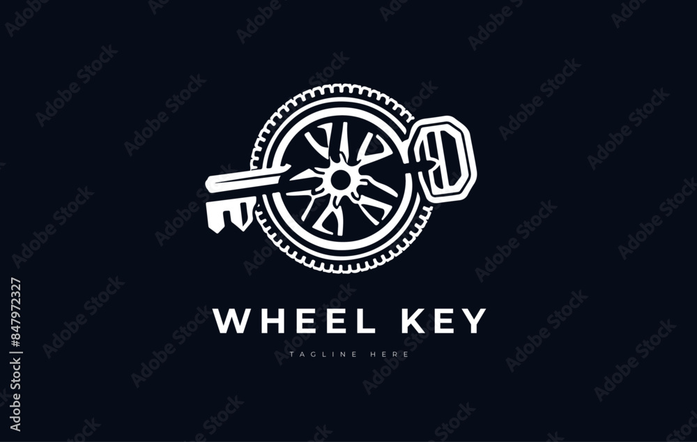 wheel key logo design wheel key logo design