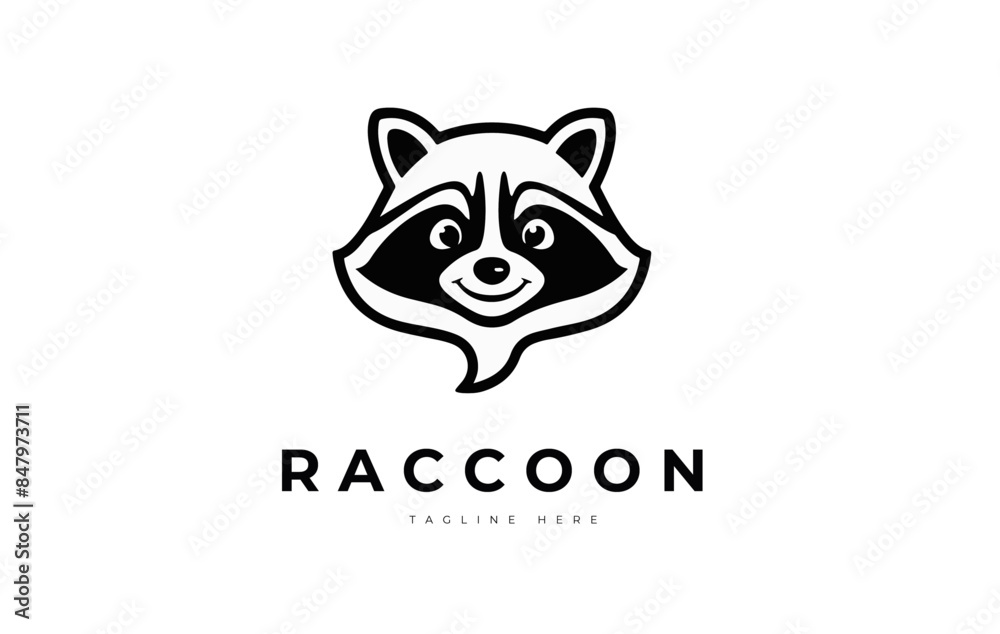 Raccoon vector logo illustration design Raccoon vector logo illustration design